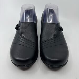 Dansko Franny Wide Black Milled Nappa Clogs EU39 US9 Leather Womens Flats Mules